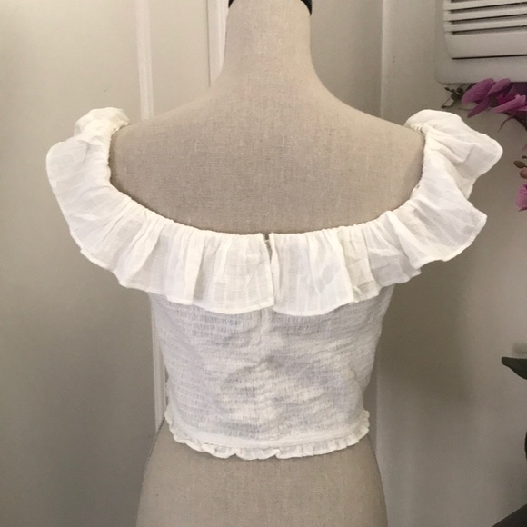 Zara summer stretch off the shoulder white top - Picture 3 of 6